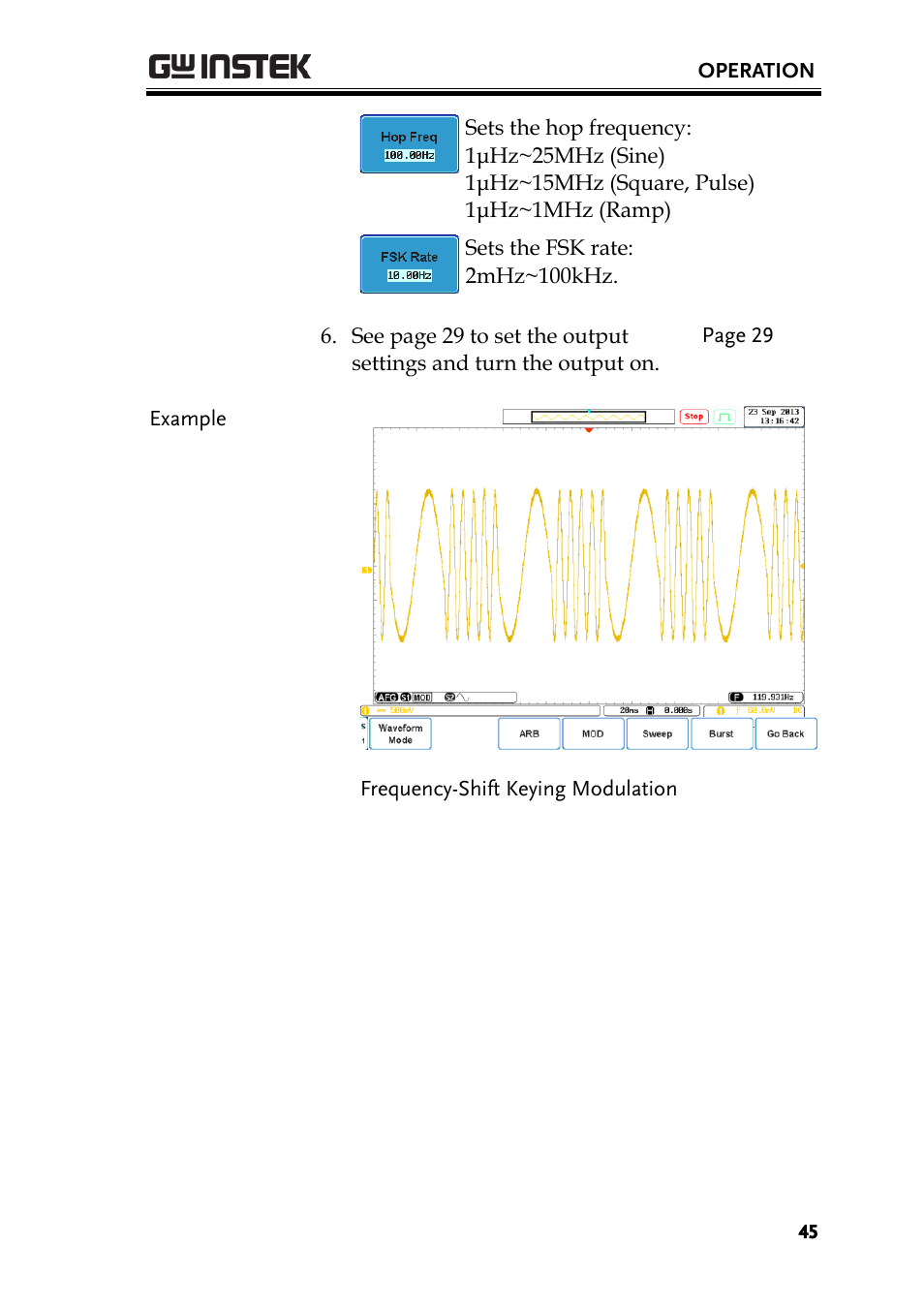 GW Instek AFG-100/200 Series User Manual User Manual | Page 45 / 82