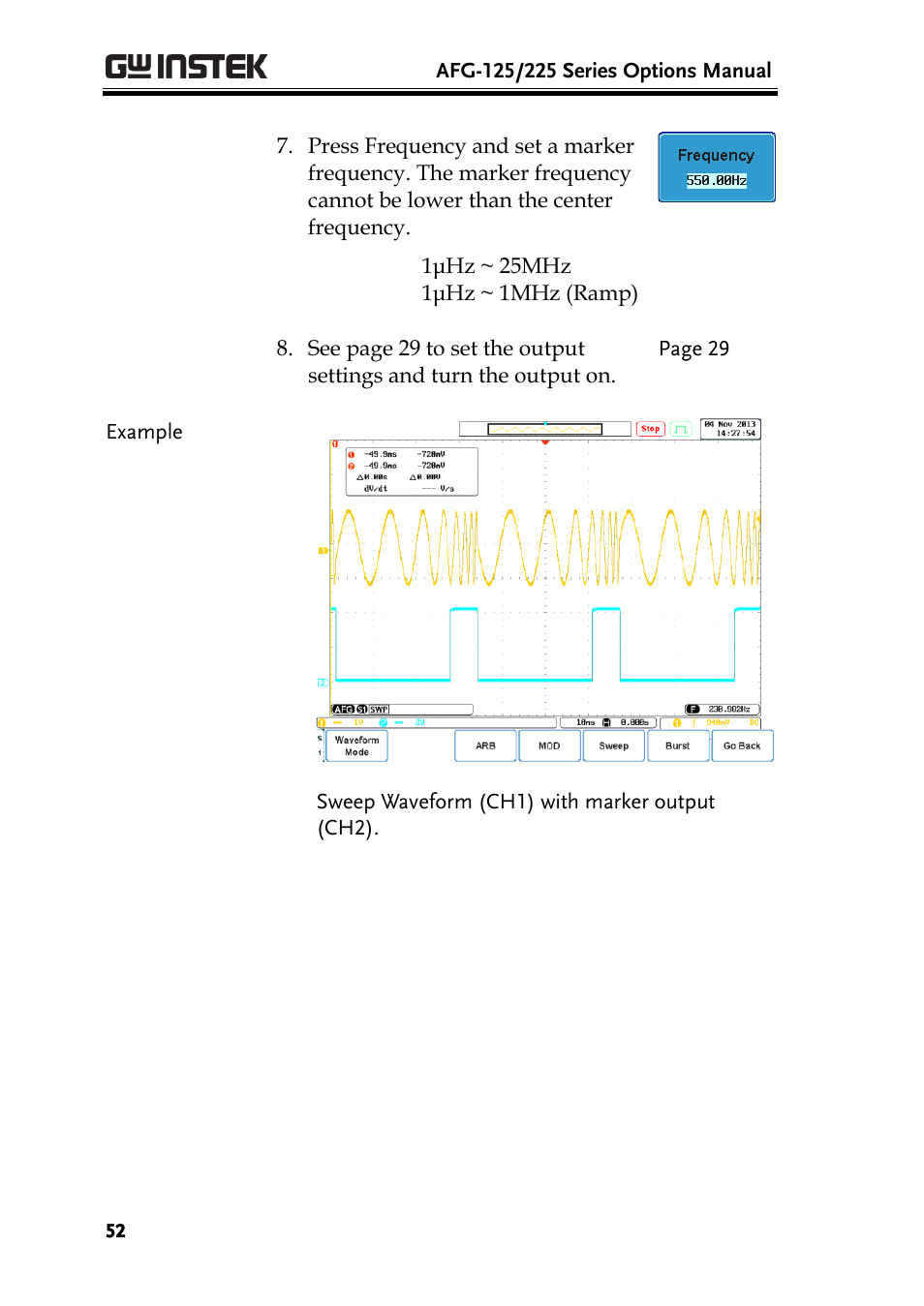 GW Instek AFG-100/200 Series User Manual User Manual | Page 52 / 82