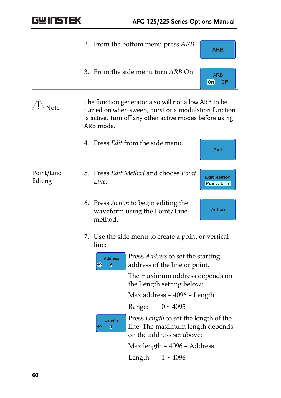 GW Instek AFG-100/200 Series User Manual User Manual | Page 60 / 82