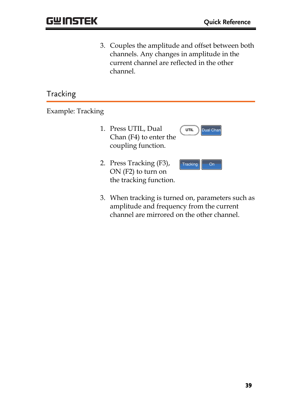 Tracking | GW Instek AFG-2225 Quick Start Guide User Manual | Page 41 / 56