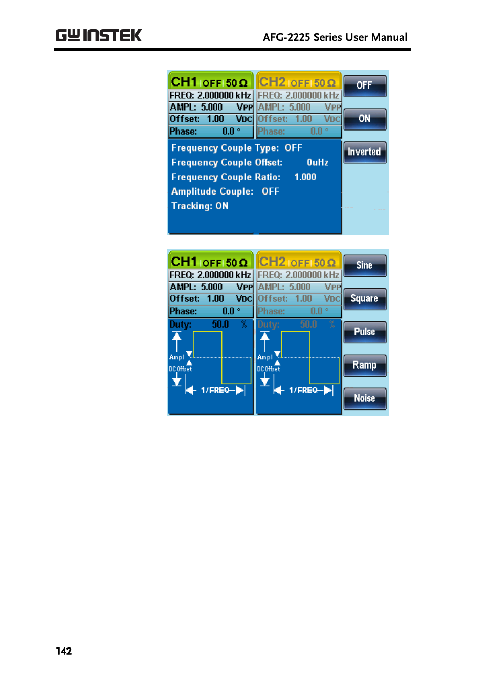 GW Instek AFG-2225 User Manual User Manual | Page 142 / 301