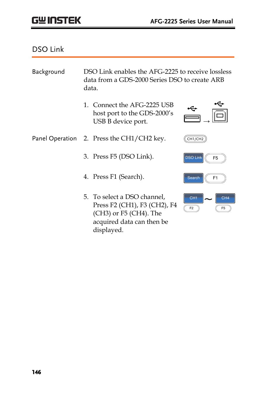 Dso link | GW Instek AFG-2225 User Manual User Manual | Page 146 / 301