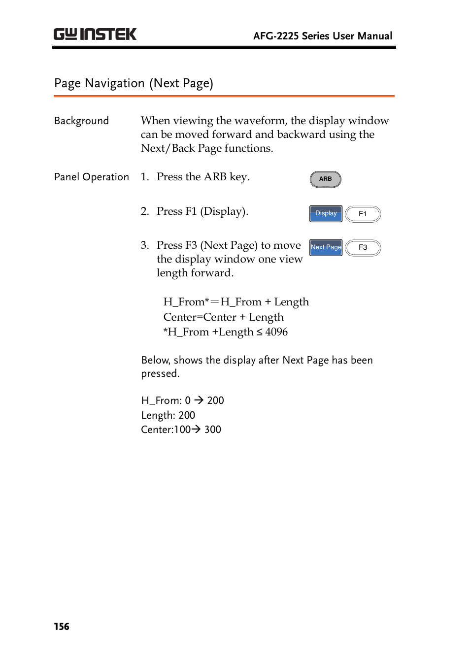 Page navigation (next page) | GW Instek AFG-2225 User Manual User Manual | Page 156 / 301