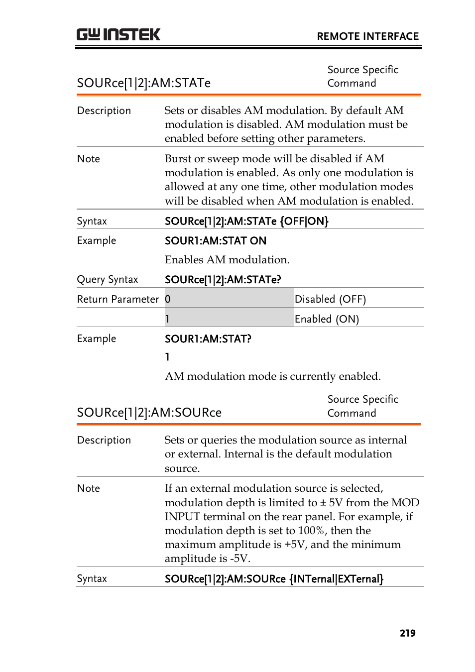 Source[1|2]:am:state, Source[1|2]:am:source | GW Instek AFG-2225 User Manual User Manual | Page 219 / 301