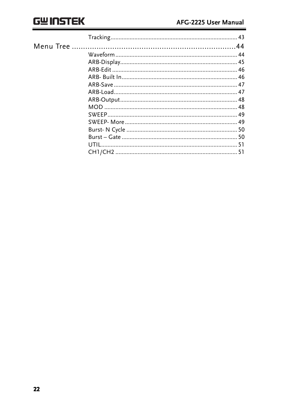 GW Instek AFG-2225 User Manual User Manual | Page 22 / 301