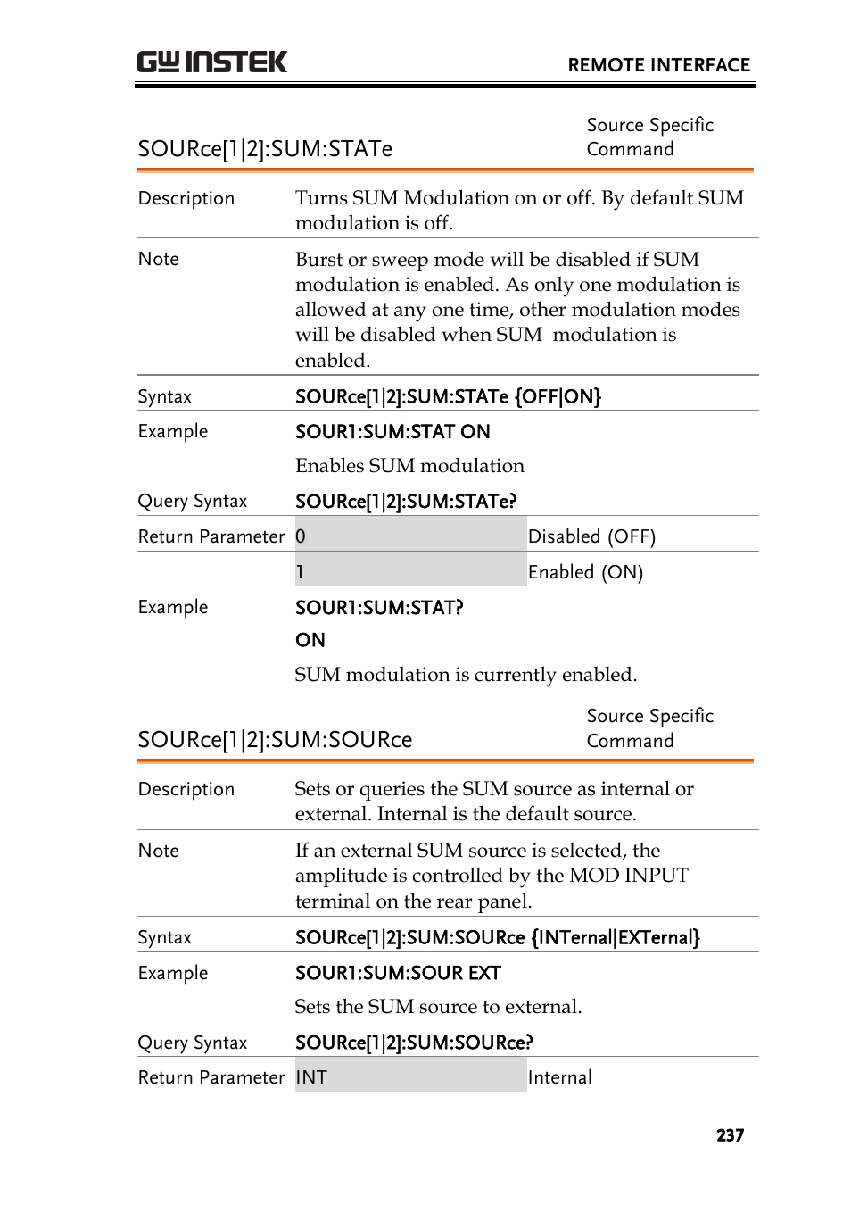 Source[1|2]:sum:state, Source[1|2]:sum:source | GW Instek AFG-2225 User Manual User Manual | Page 237 / 301
