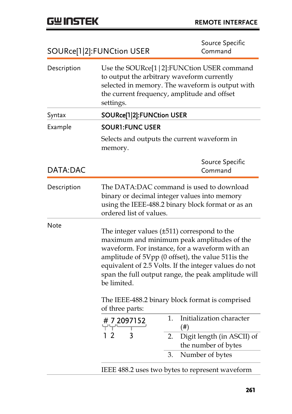 Source[1|2]:function user, Data:dac | GW Instek AFG-2225 User Manual User Manual | Page 261 / 301