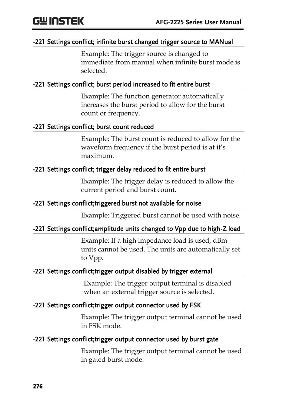 GW Instek AFG-2225 User Manual User Manual | Page 276 / 301