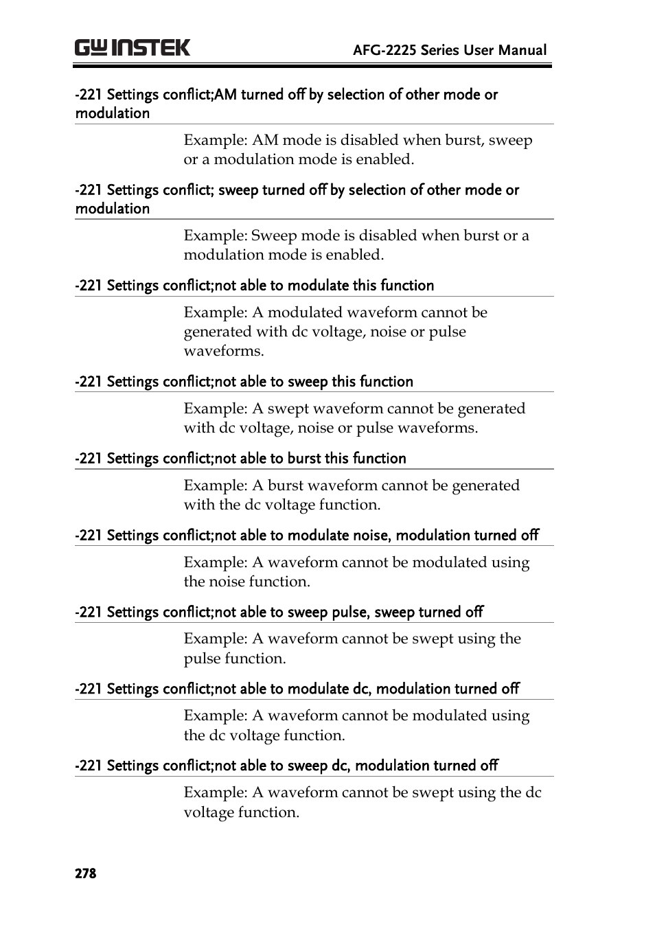 GW Instek AFG-2225 User Manual User Manual | Page 278 / 301