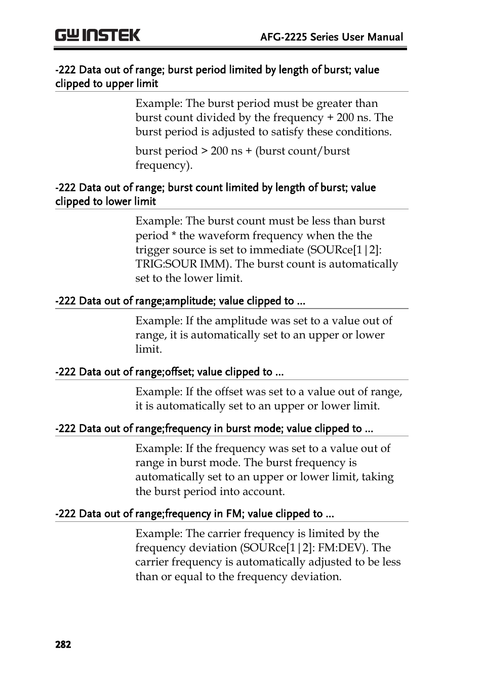 GW Instek AFG-2225 User Manual User Manual | Page 282 / 301
