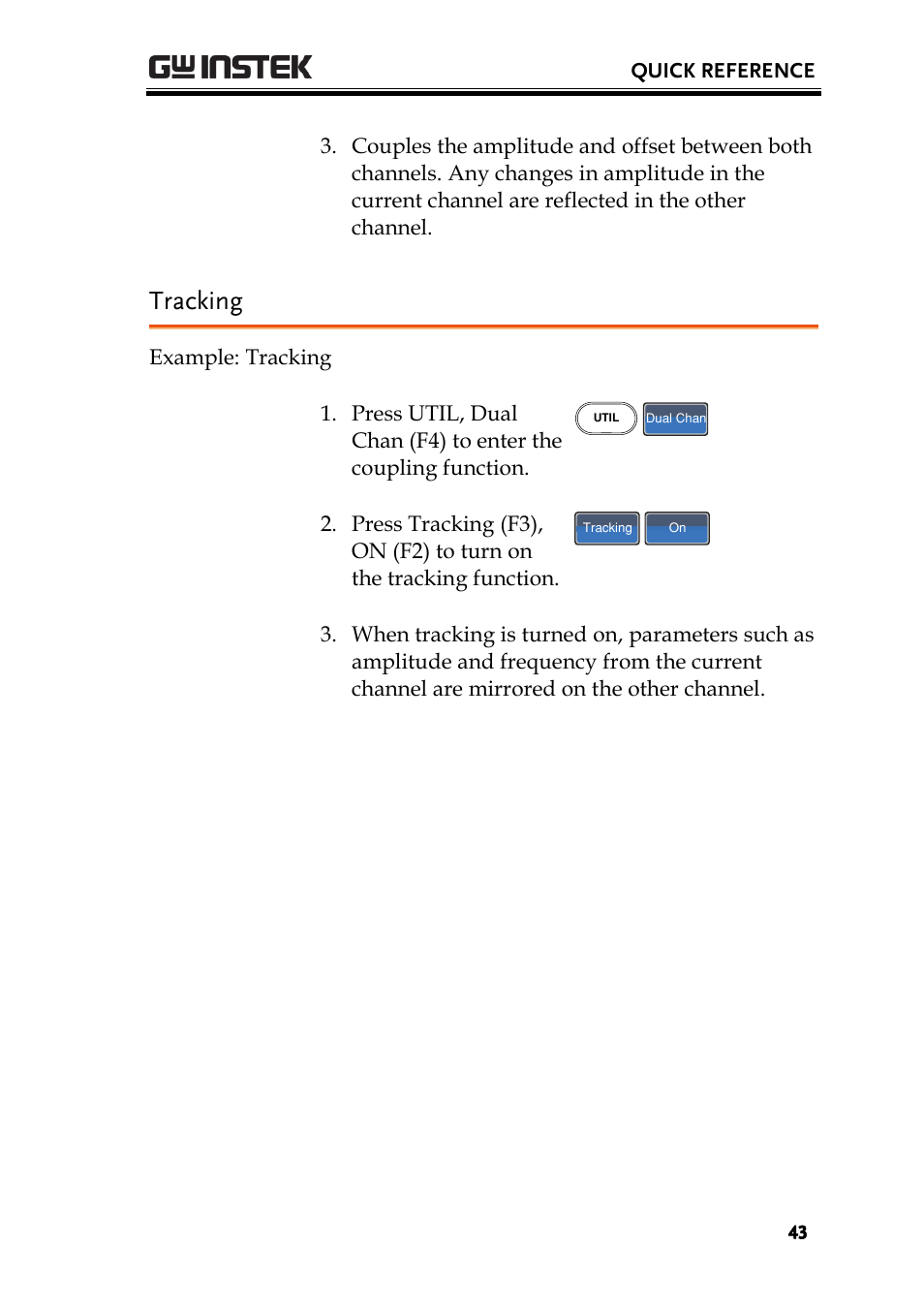 Tracking | GW Instek AFG-2225 User Manual User Manual | Page 43 / 301