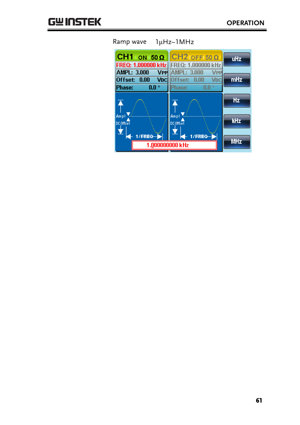 GW Instek AFG-2225 User Manual User Manual | Page 61 / 301