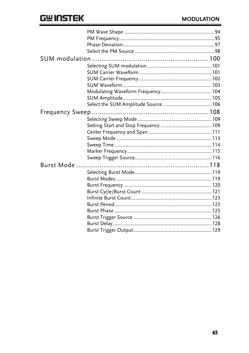 GW Instek AFG-2225 User Manual User Manual | Page 65 / 301