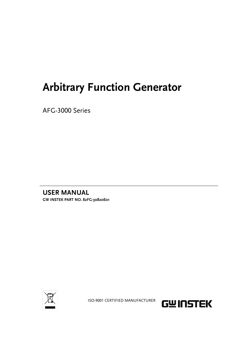 GW Instek AFG-3000 Series User Manual | 304 pages