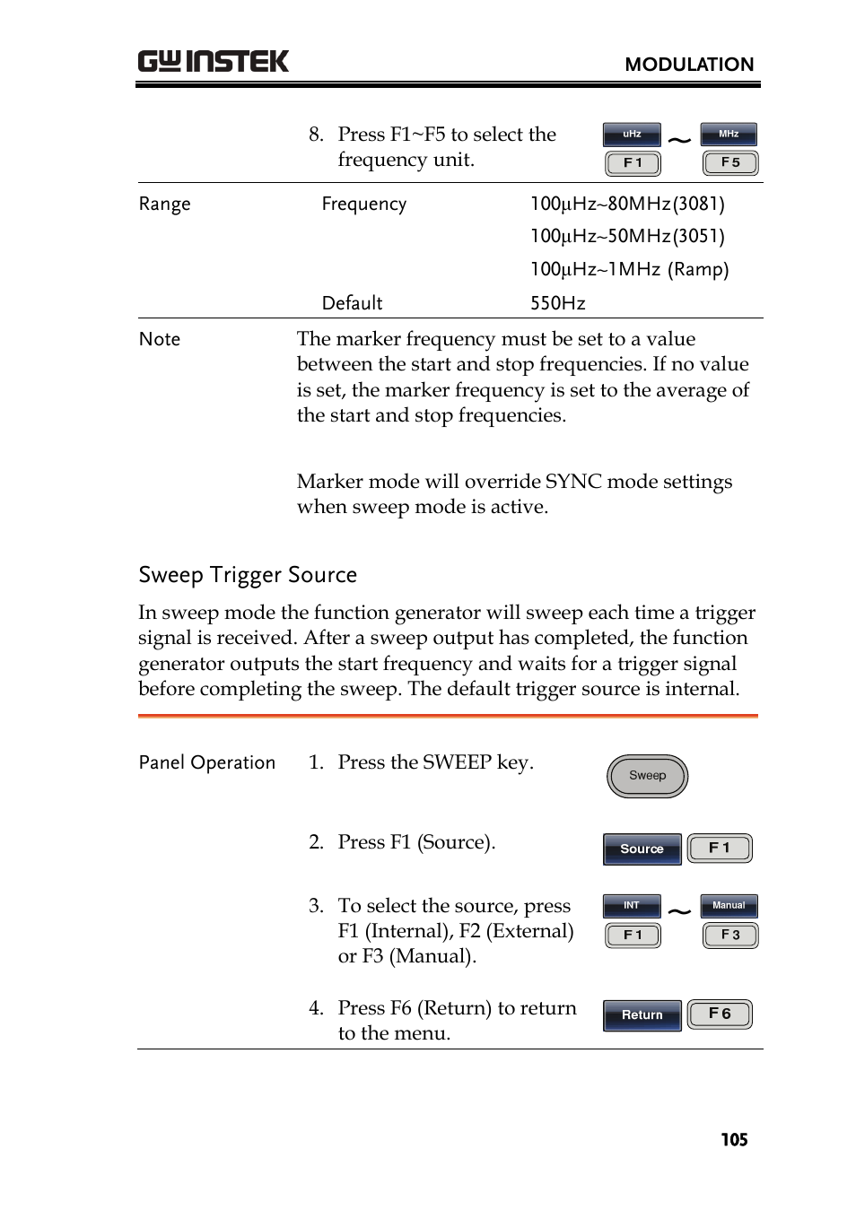 GW Instek AFG-3000 Series User Manual | Page 105 / 304