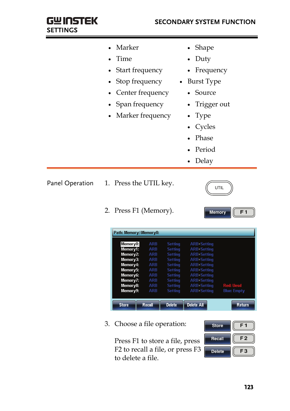 GW Instek AFG-3000 Series User Manual | Page 123 / 304