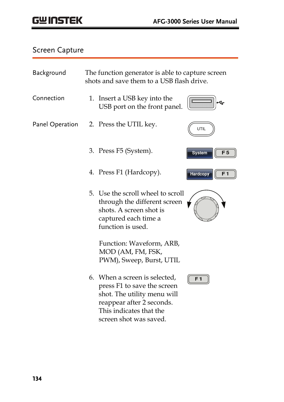 Screen capture | GW Instek AFG-3000 Series User Manual | Page 134 / 304