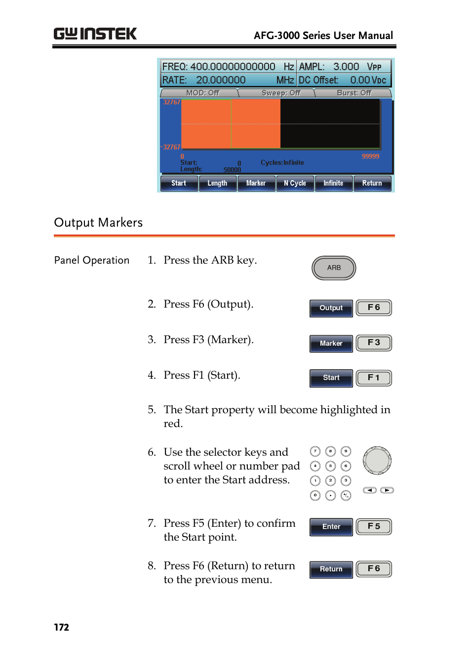 Output markers | GW Instek AFG-3000 Series User Manual | Page 172 / 304