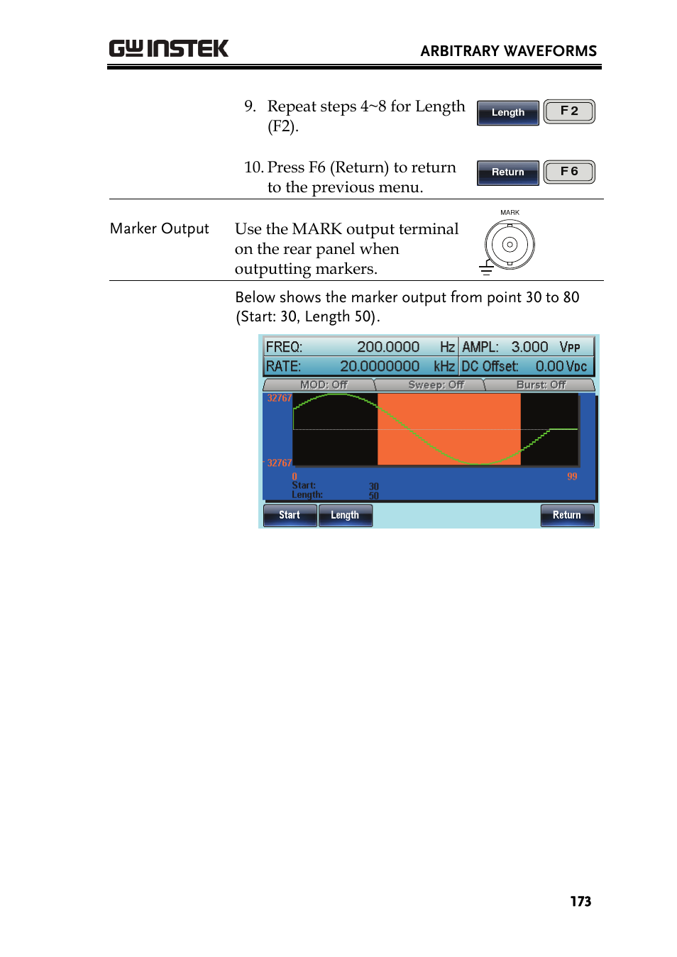 GW Instek AFG-3000 Series User Manual | Page 173 / 304