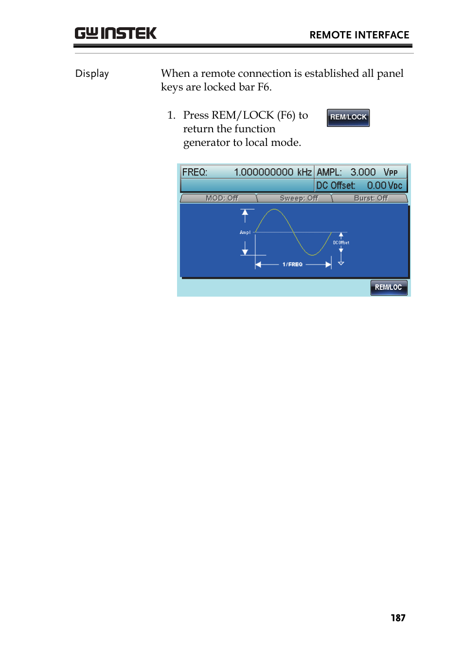 GW Instek AFG-3000 Series User Manual | Page 187 / 304