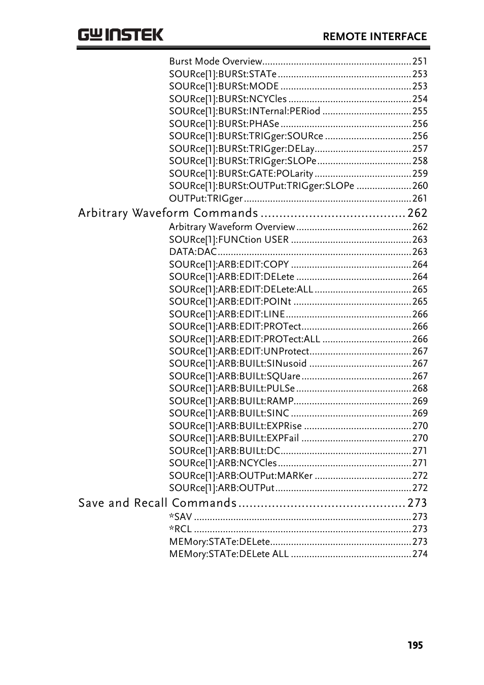 GW Instek AFG-3000 Series User Manual | Page 195 / 304