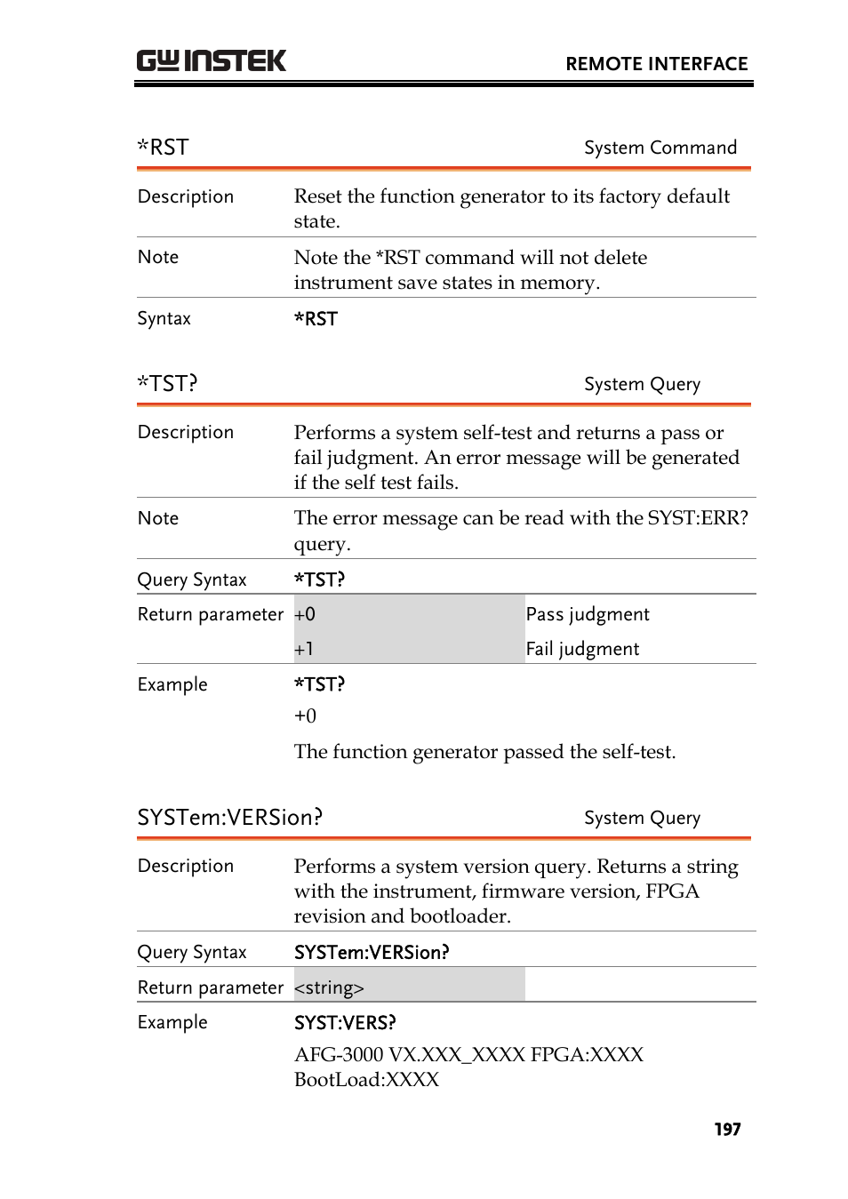 System:version | GW Instek AFG-3000 Series User Manual | Page 197 / 304