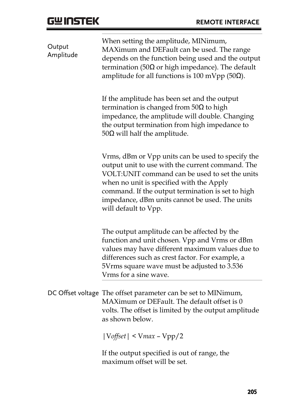 GW Instek AFG-3000 Series User Manual | Page 205 / 304