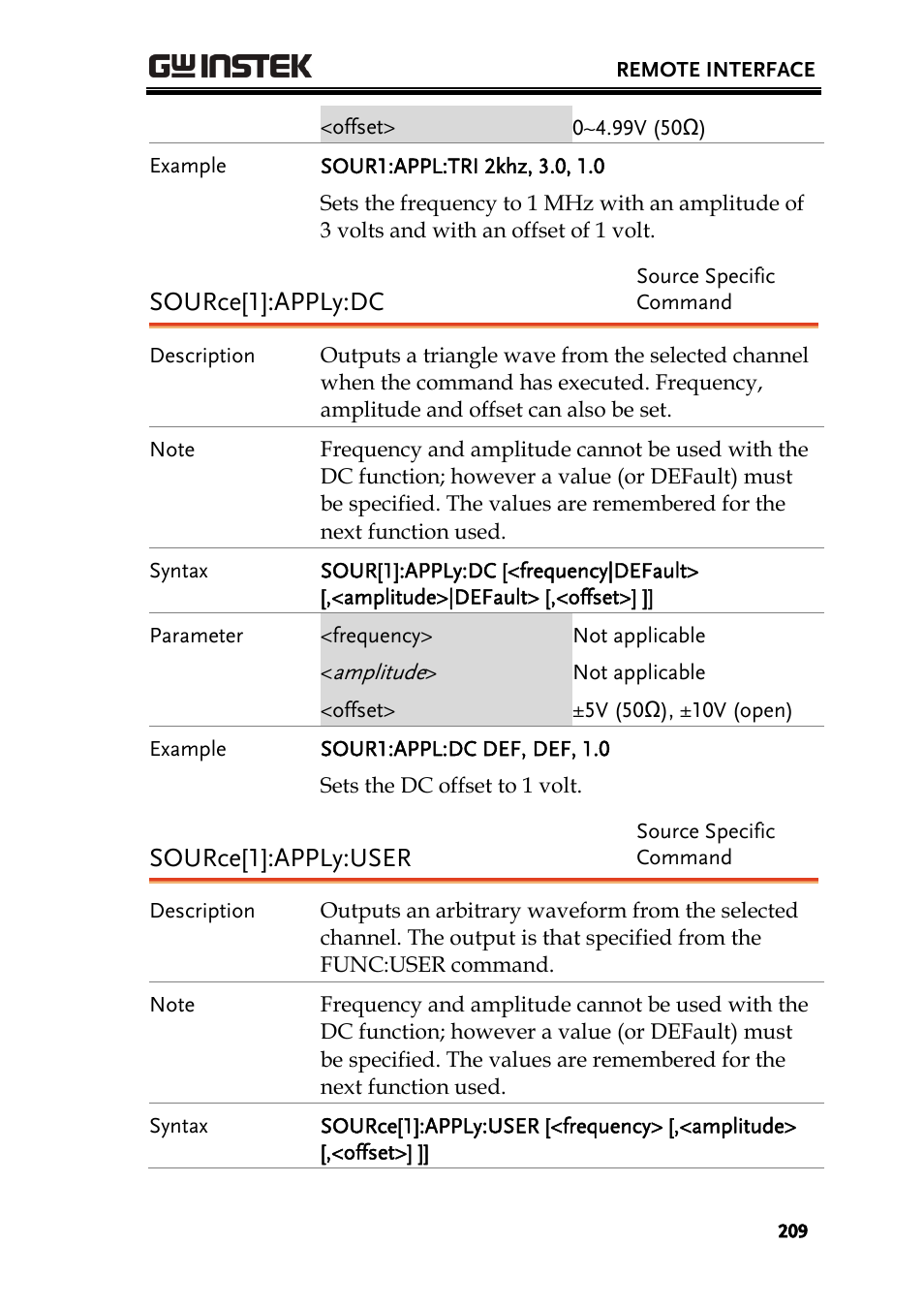 Source[1]:apply:dc, Source[1]:apply:user | GW Instek AFG-3000 Series User Manual | Page 209 / 304