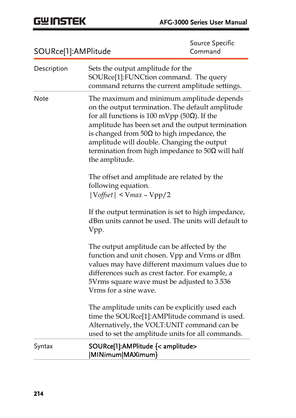 Source[1]:amplitude | GW Instek AFG-3000 Series User Manual | Page 214 / 304
