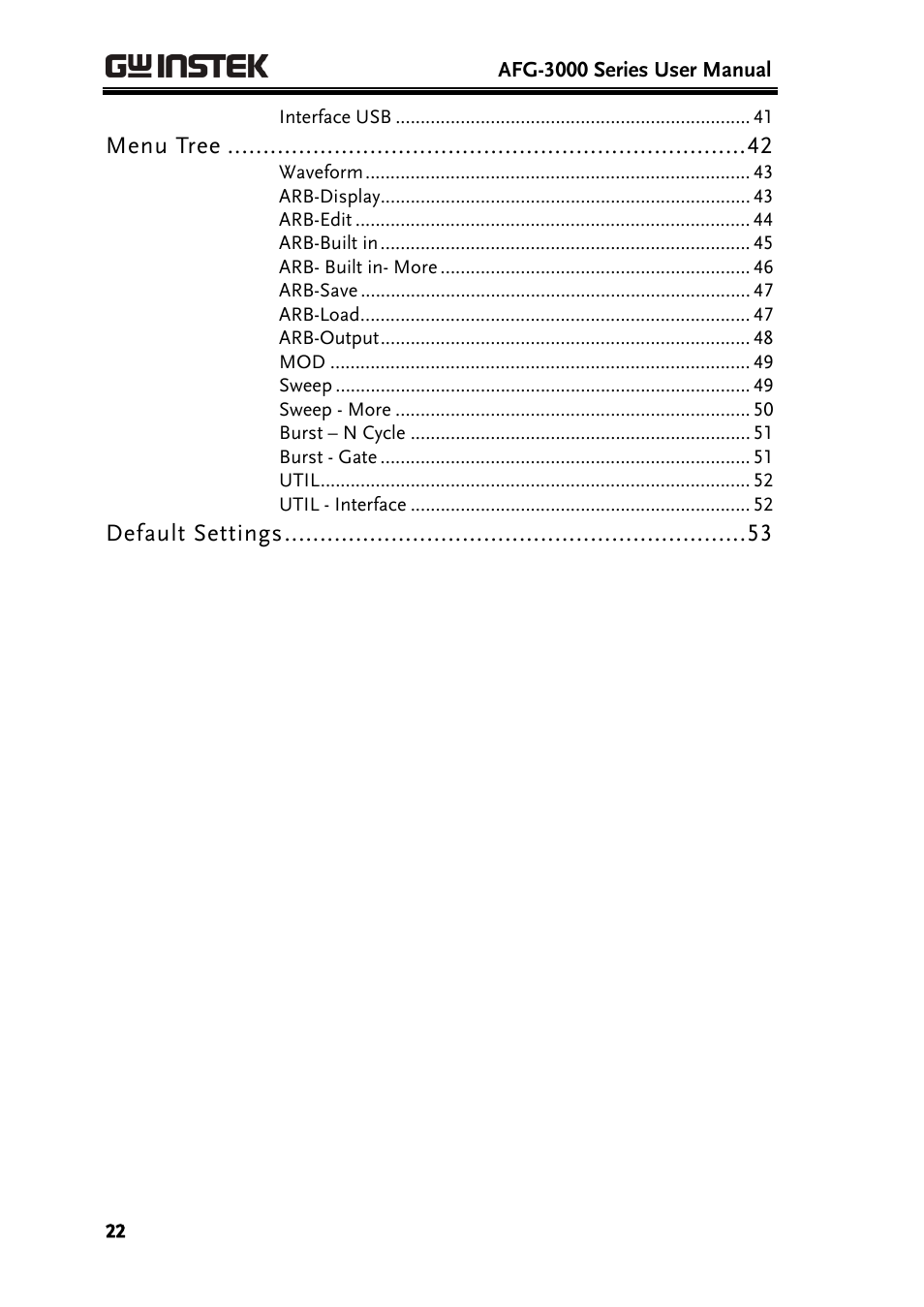 GW Instek AFG-3000 Series User Manual | Page 22 / 304