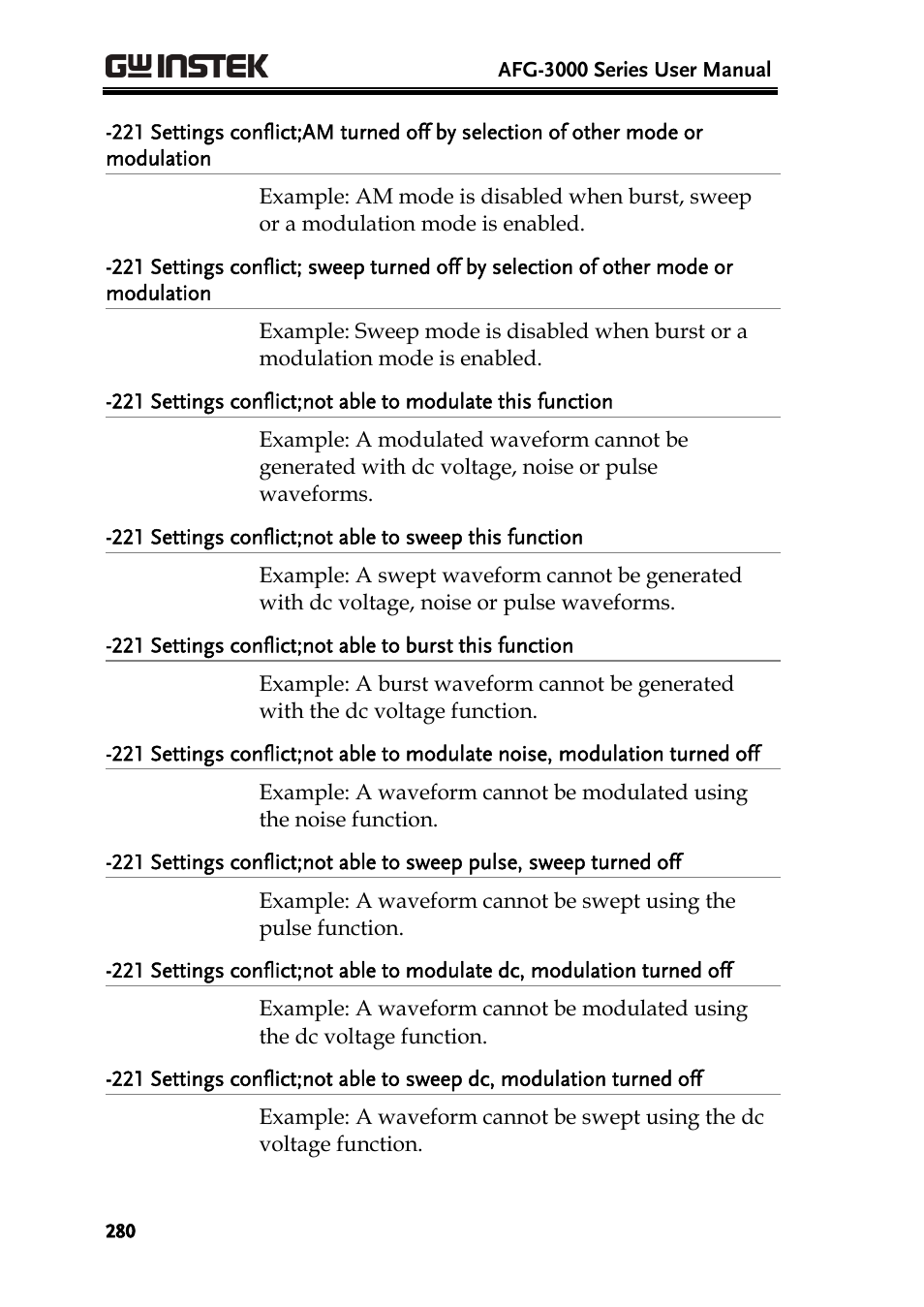 GW Instek AFG-3000 Series User Manual | Page 280 / 304