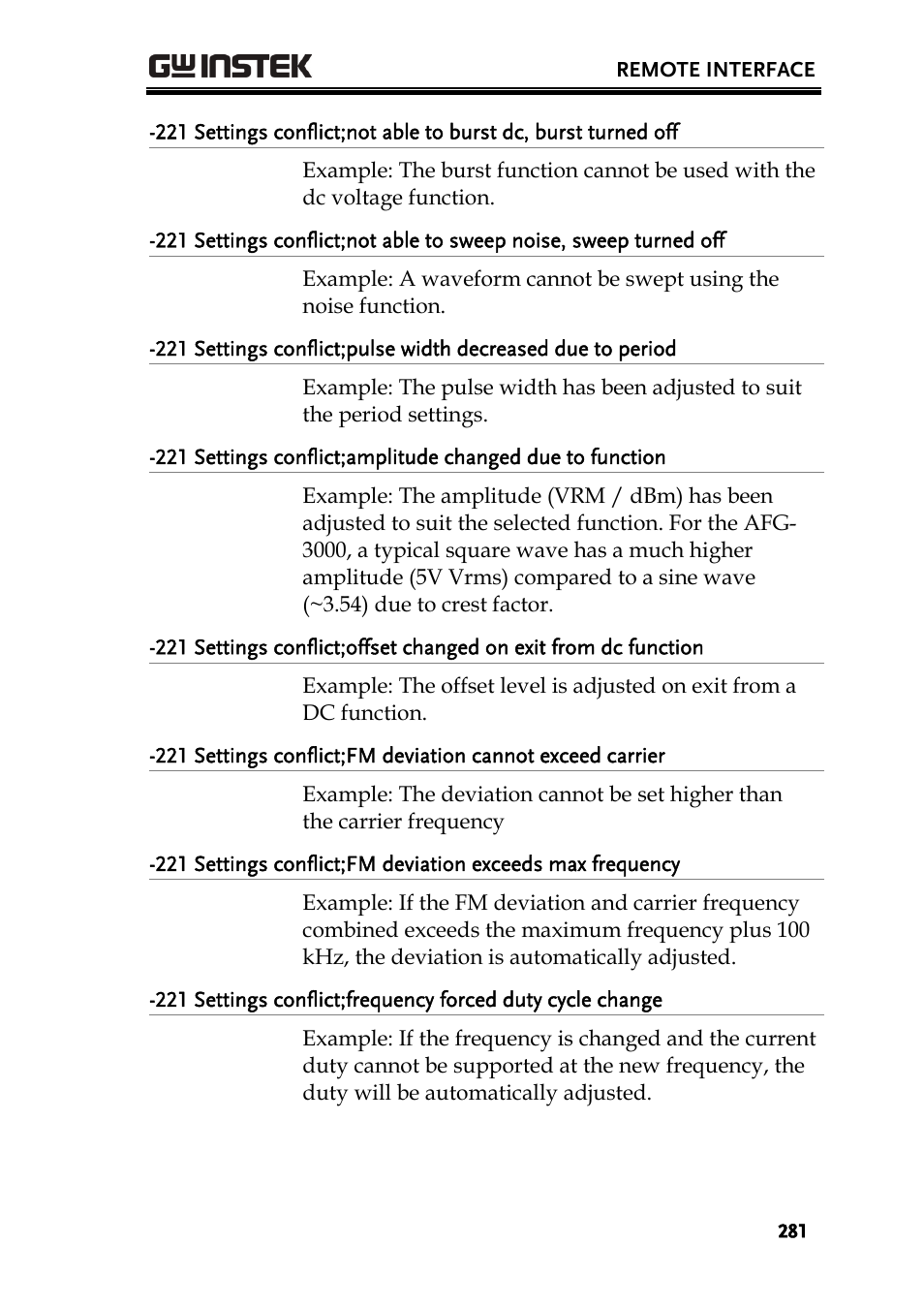 GW Instek AFG-3000 Series User Manual | Page 281 / 304