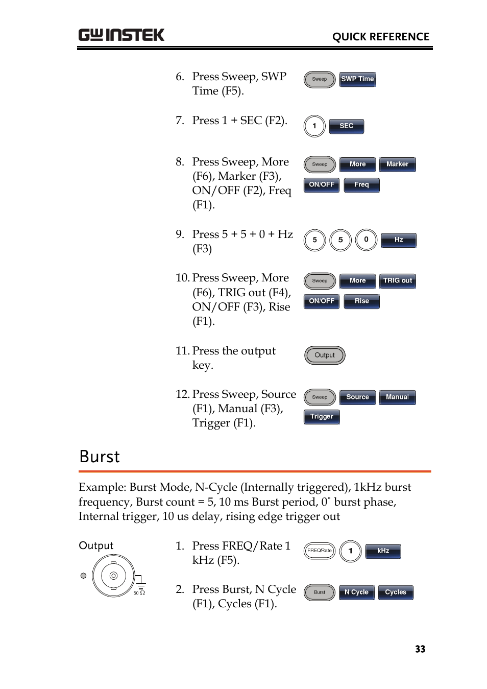 Burst | GW Instek AFG-3000 Series User Manual | Page 33 / 304