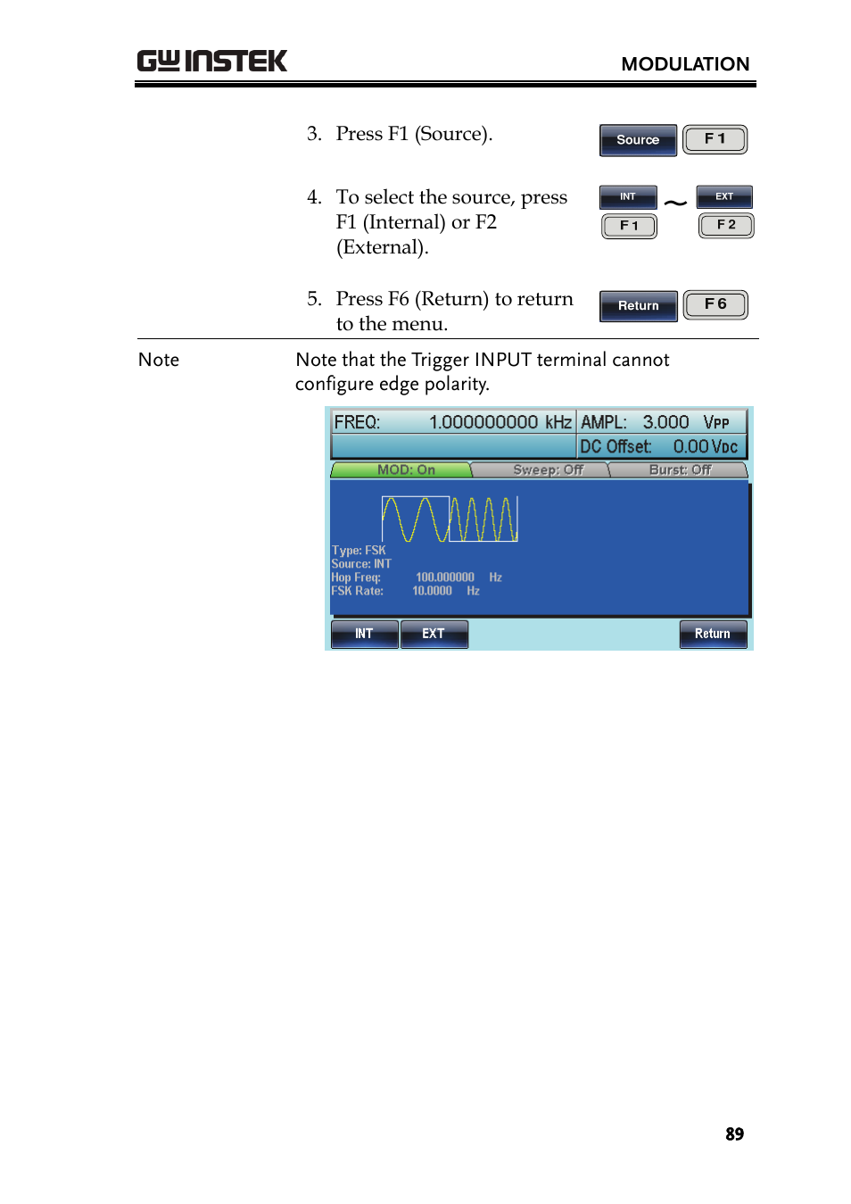 GW Instek AFG-3000 Series User Manual | Page 89 / 304