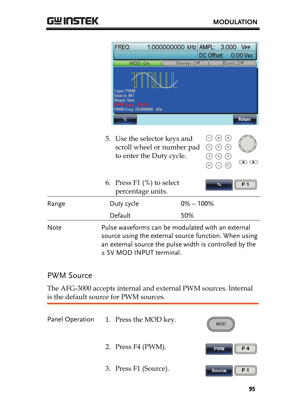 Pwm source | GW Instek AFG-3000 Series User Manual | Page 95 / 304