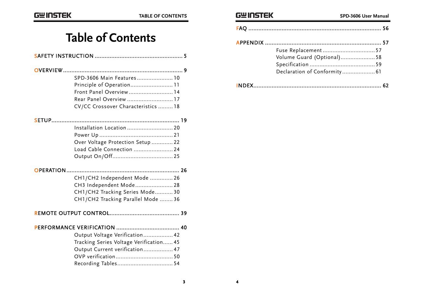 GW Instek SPD-3606 User Manual | Page 2 / 32