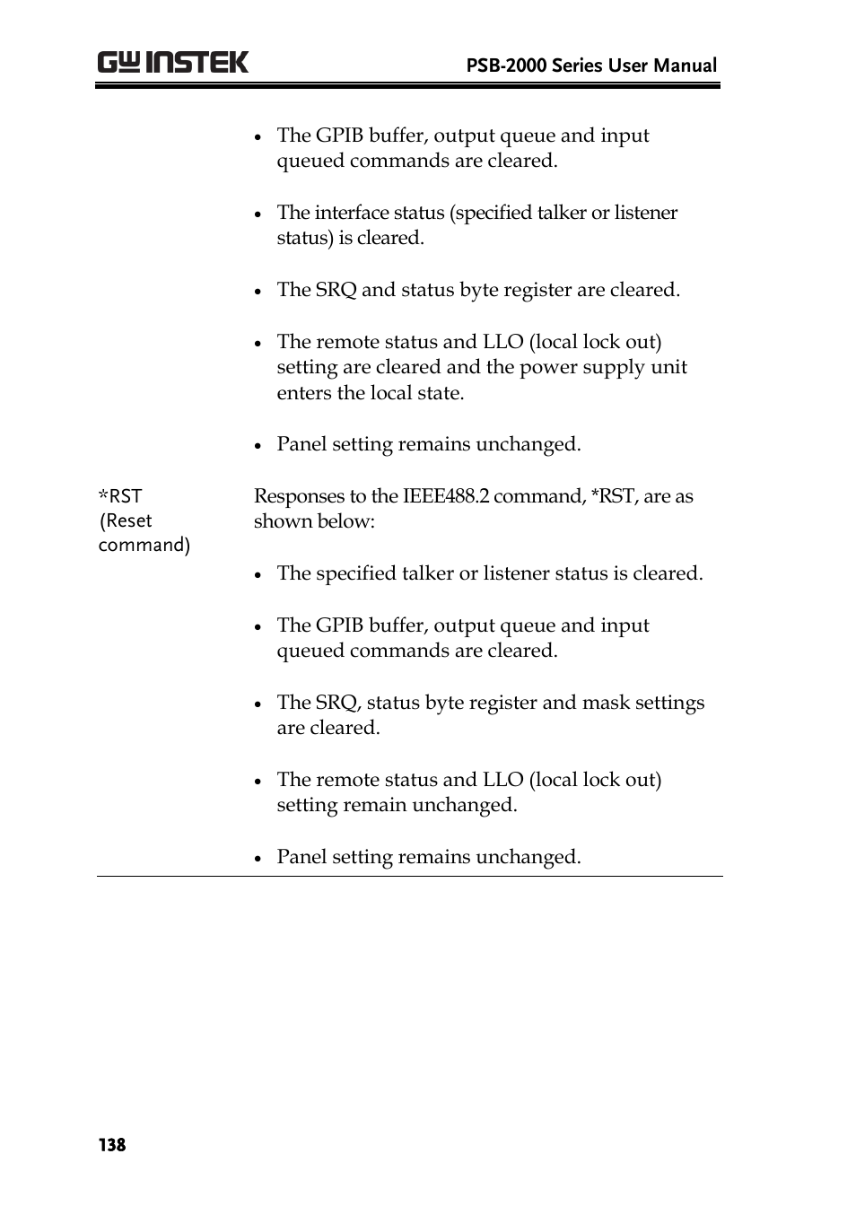 GW Instek PSB-2000 Series User Manual User Manual | Page 138 / 160