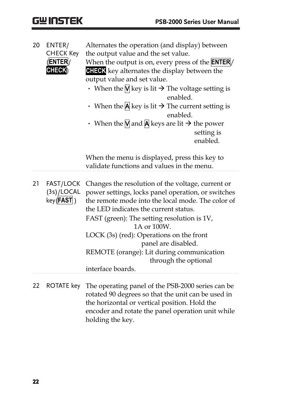 GW Instek PSB-2000 Series User Manual User Manual | Page 22 / 160