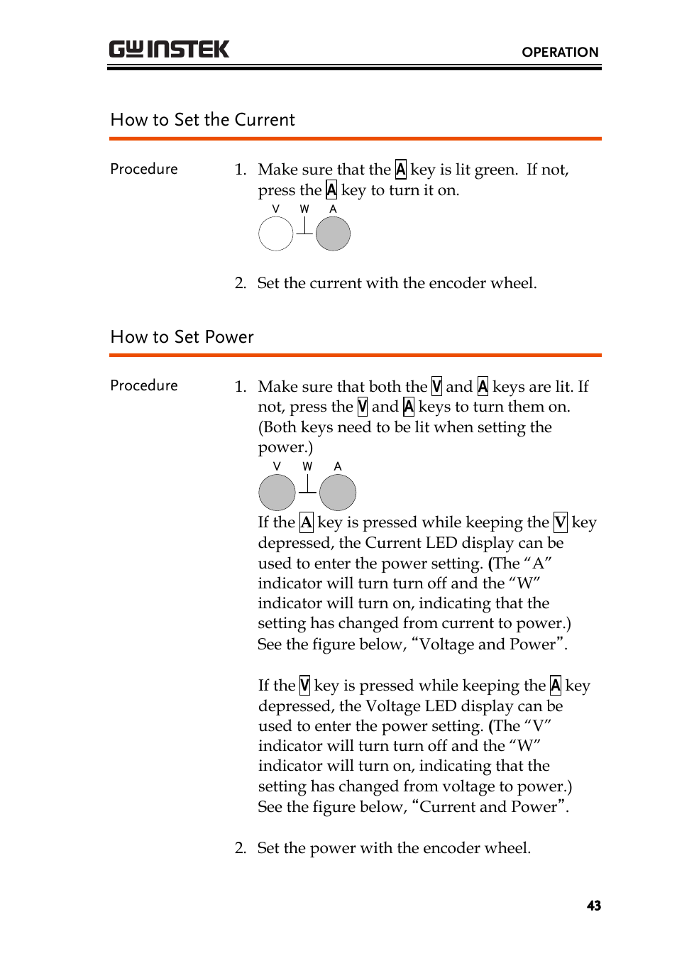 How to set the current, How to set power | GW Instek PSB-2000 Series User Manual User Manual | Page 43 / 160