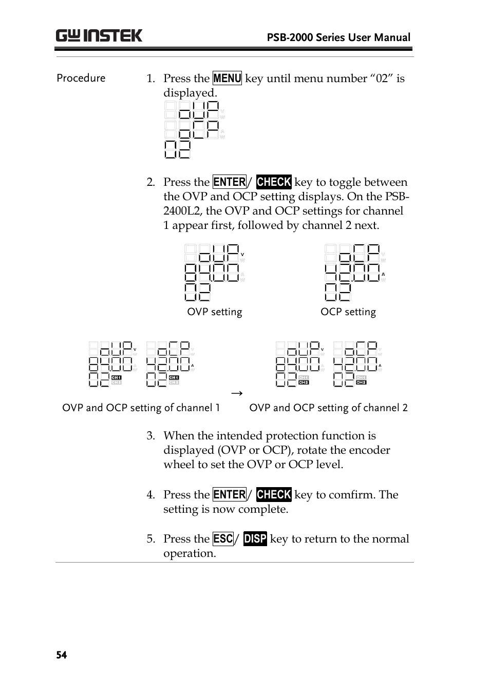 GW Instek PSB-2000 Series User Manual User Manual | Page 54 / 160