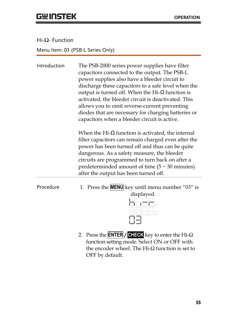 GW Instek PSB-2000 Series User Manual User Manual | Page 55 / 160