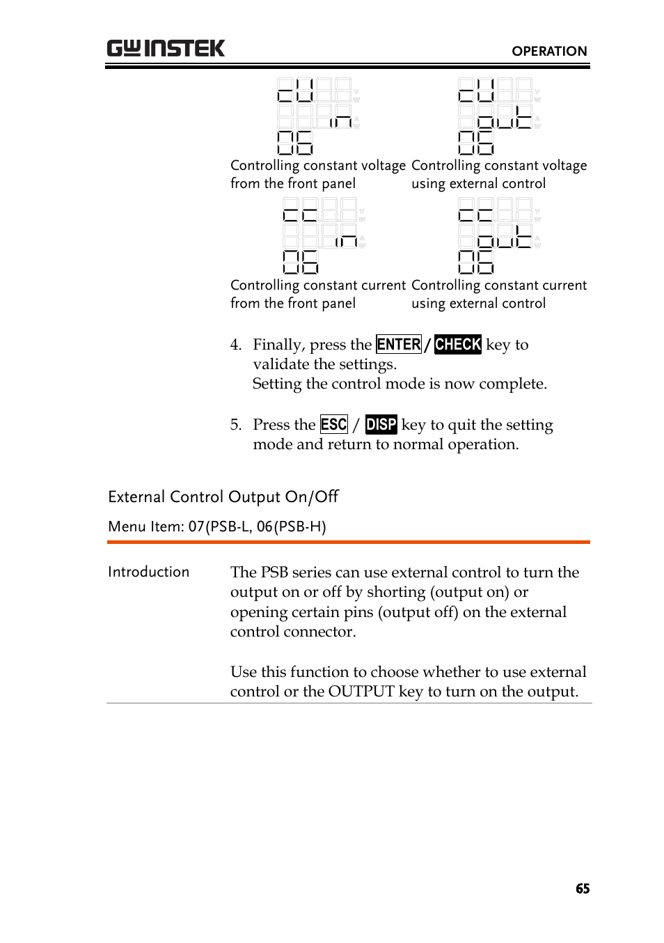 GW Instek PSB-2000 Series User Manual User Manual | Page 65 / 160