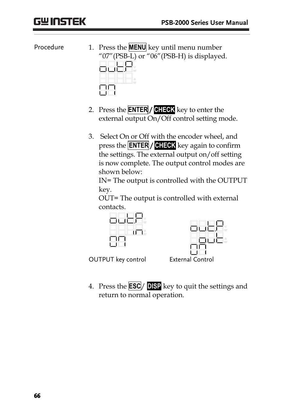 GW Instek PSB-2000 Series User Manual User Manual | Page 66 / 160