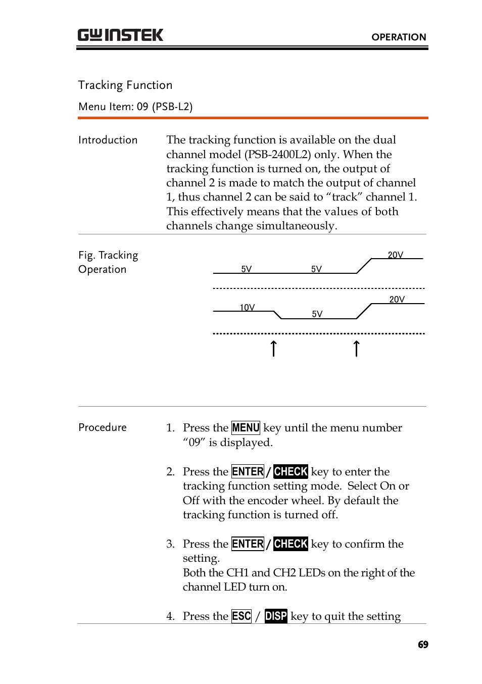 Tracking function | GW Instek PSB-2000 Series User Manual User Manual | Page 69 / 160