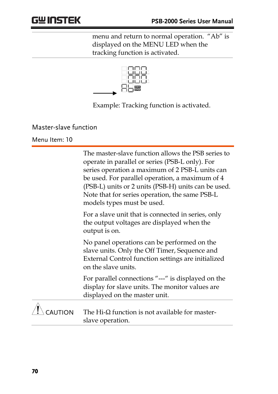 GW Instek PSB-2000 Series User Manual User Manual | Page 70 / 160
