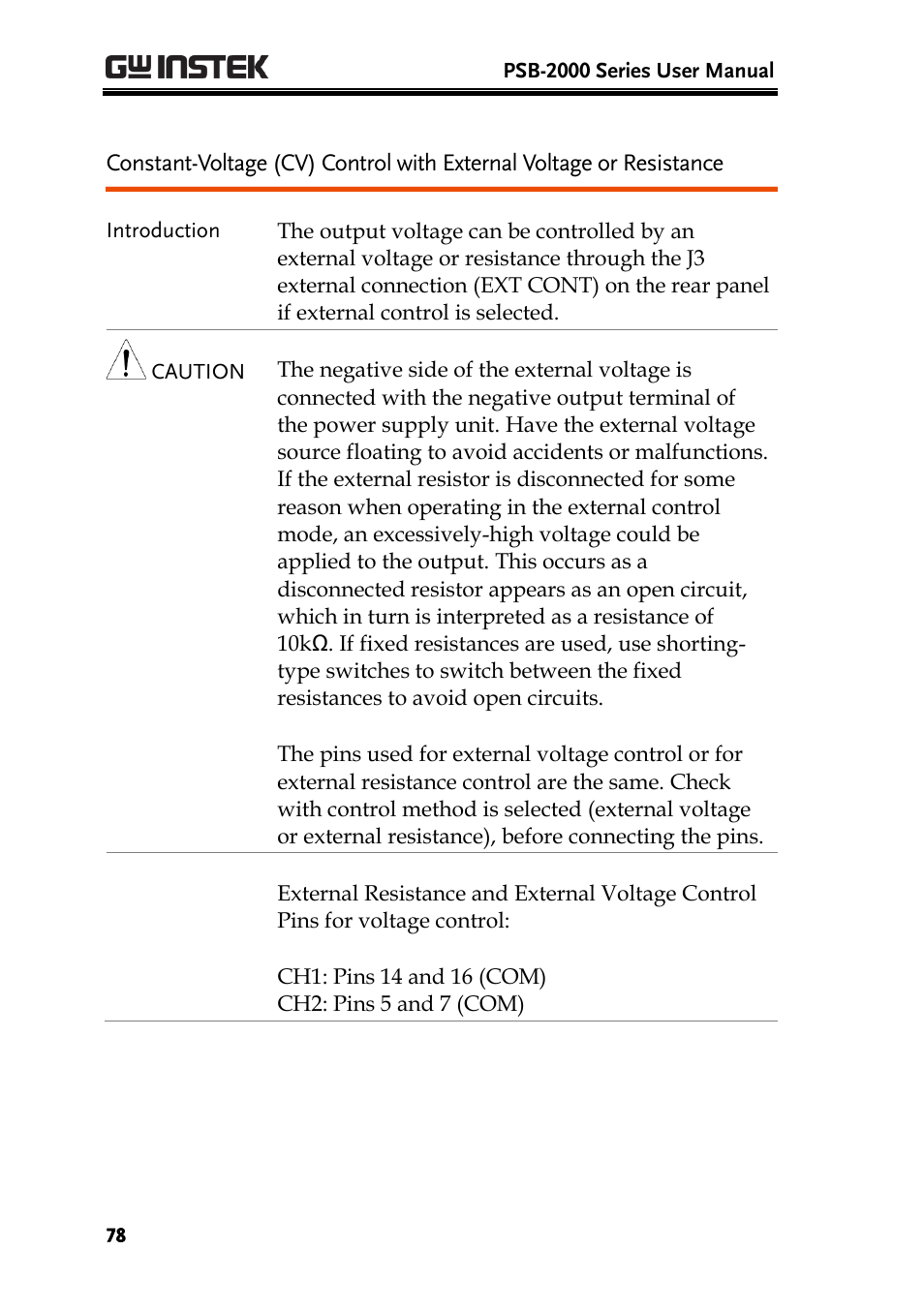 GW Instek PSB-2000 Series User Manual User Manual | Page 78 / 160