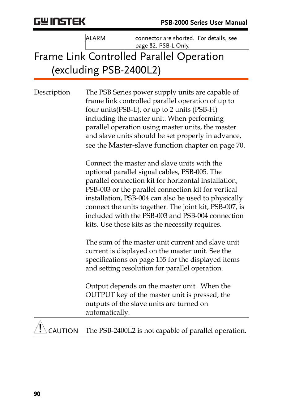 GW Instek PSB-2000 Series User Manual User Manual | Page 90 / 160