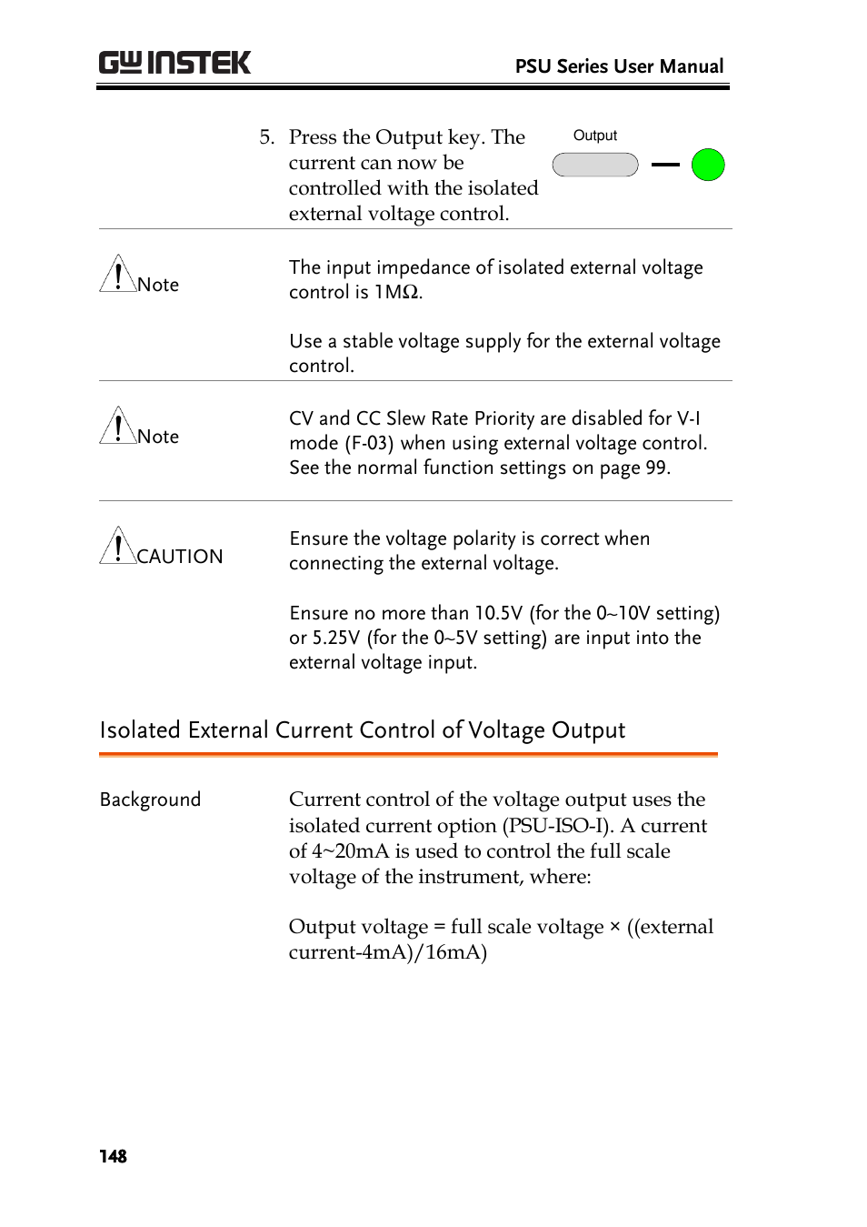 GW Instek PSU-Series User Manual User Manual | Page 148 / 196