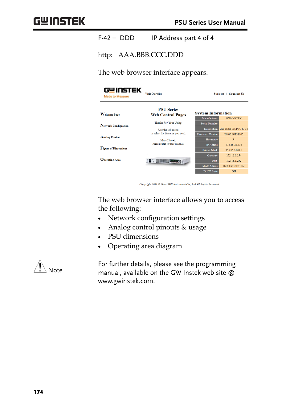 GW Instek PSU-Series User Manual User Manual | Page 174 / 196