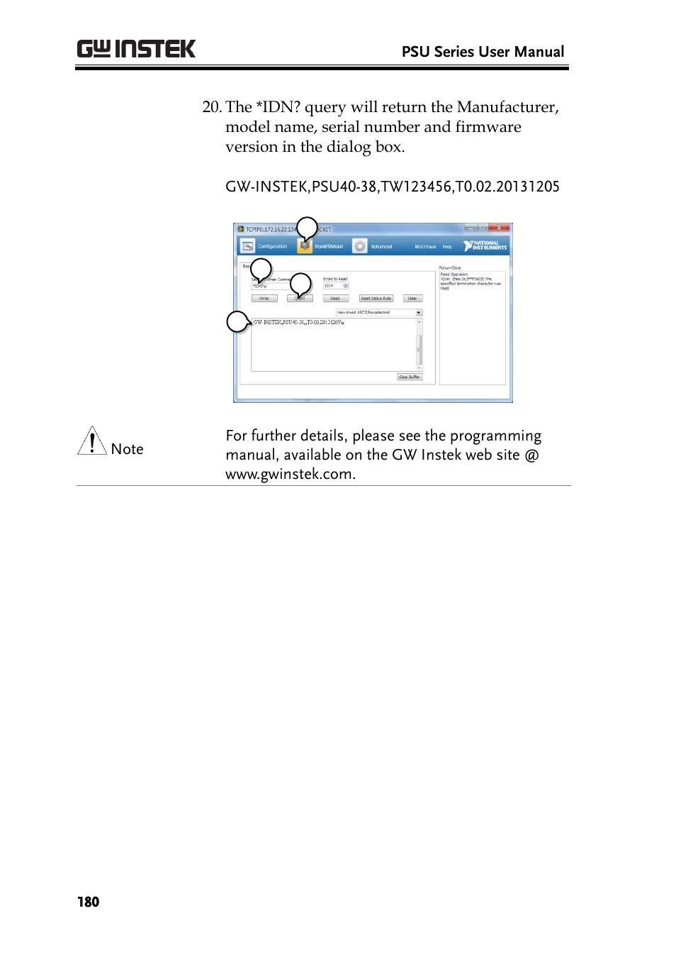GW Instek PSU-Series User Manual User Manual | Page 180 / 196